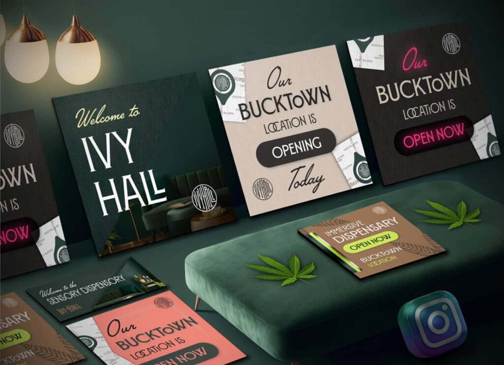 VisualFizz marketing agency case study for Ivy Hall Dispensaries social media graphic design and branding 